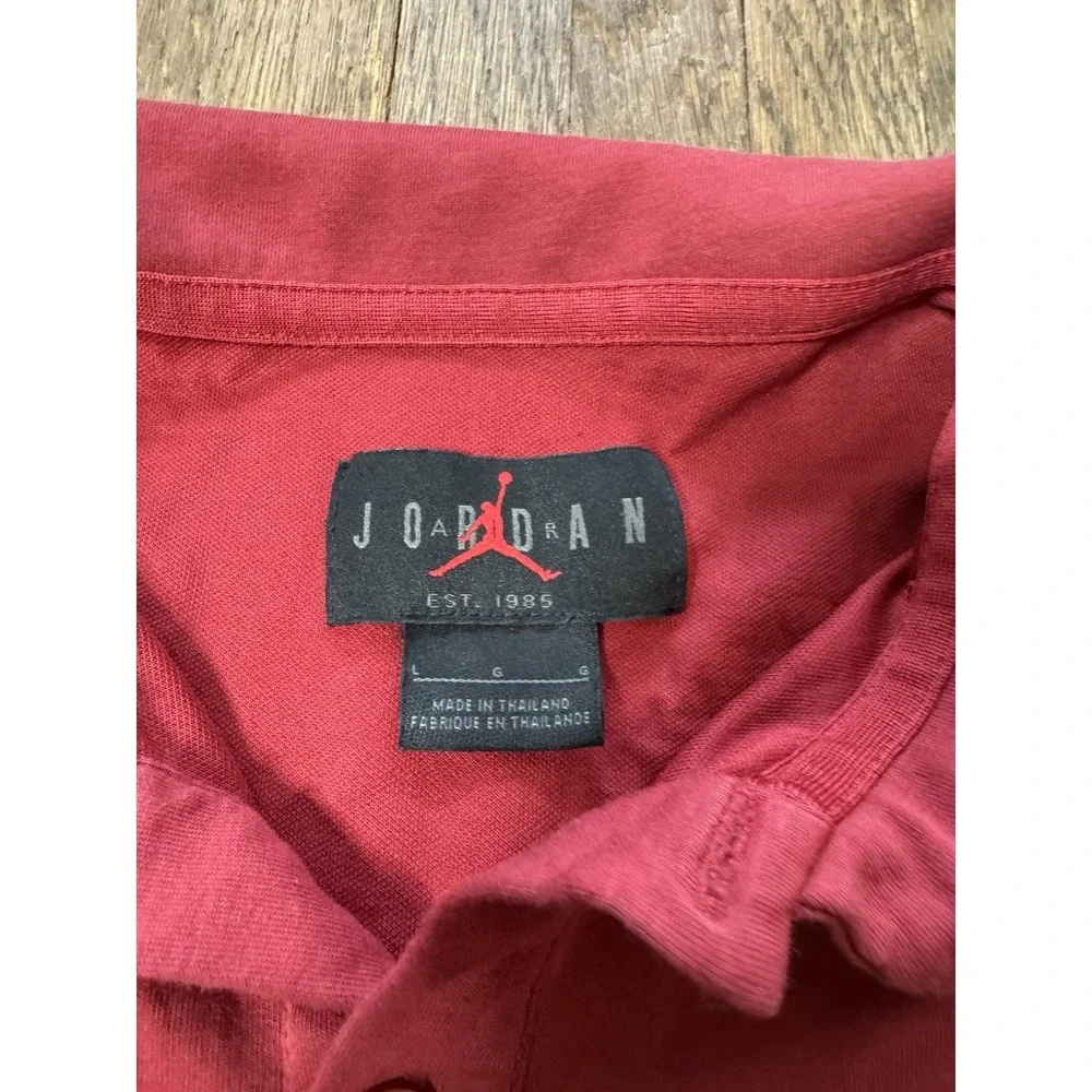 Jordan Oklahoma Sooners OU Polo Shirt Mens Large Red Grey Coaches Performance